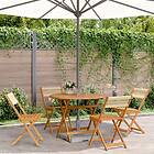 vidaXL Matgrupp för trädgården 5delar beige polypropen och massivt trä 3281771