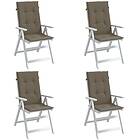 vidaXL Stolsdynor högt ryggstöd 4 st melerad taupe 120x50x4 cm tyg 4002437