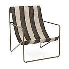 Ferm Living Desert lounge chair Olive, off-white, chocolate