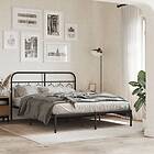 vidaXL Huvudgavel metall svart 137 cm 377149