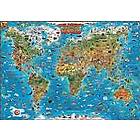 World children's map wall map laminated