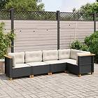 vidaXL Loungegrupp för trädgården med dynor 5 delar svart konstrotting 3261809