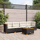 vidaXL Loungegrupp för trädgården med dynor 5 delar svart konstrotting 3261725