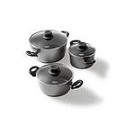 Stoneline 3-pcs Pot Set With Glass Lids 16/20/24cm