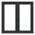 NorDan Sidohängt Fönster Tanum 2-Luft BlackLine Aluminium 2-luftsfönster svart RAL 9005 trä/alu FS+FS12X10ALU-BL
