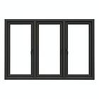 NorDan Sidohängt Fönster Tanum 3-Luft BlackLine Aluminium 3-luftsfönster svart RAL 9005 trä/alu FS+FS+FS16X5ALU-BL