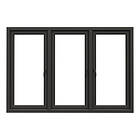 NorDan Sidohängt Fönster Tanum 3-Luft BlackLine Aluminium 3-luftsfönster svart RAL 9005 trä/alu FS+FS+FS24X14ALU-BL