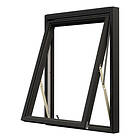 NorDan Vridfönster Tanum BlackLine 3-Glas Aluminium svart RAL 9005 trä/alu VF6X16ALU-BL