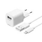 Deltaco  USB-AC181 USB wall charger USB-A, 2,4 A, incl. 1 m USB-A to Lightning