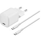 Sandstrøm 20W USB-C-laddare med USB-C-kabel S6CC20W23