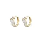 Snö Of Sweden Meadow Small Ring Earring Gold/Clear 14 mm