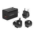 LogiLink PA0301 USB socket travel adapter 1x USB-A 1x USB-C GaN 30W