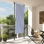vidaXL Rullgardin utomhus blå och vit 100x270 cm tyg&stål