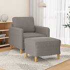 vidaXL Fåtölj med fotpall Taupe 60 cm tyg 3201191