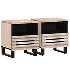 vidaXL Sängbord 2 st 40x33x46 cm massivt blekt mangoträ 377473