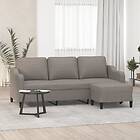 vidaXL 3-sitssoffa med fotpall taupe 180 cm tyg 3201142