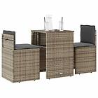 vidaXL Bistrogrupp med dynor 3 delar beige konstrotting 4003872
