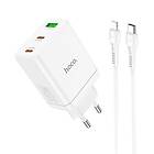 Hoco N33 35W 2xType C USB A med Typ-C to Lightning Kablel 1m