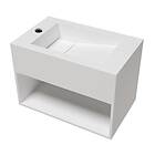 Lavabo Tvättställ Asti med Hylla 500x350 mm Solid Surface 31x50 håndvask hylde, hvid 23009