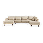 Trademax Copenhagen U-soffa Sammet Beige 2205008