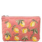 Elizabeth Scarlett Lemon Blossom Coral Velvet Everyday Pouch