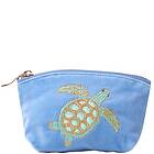 Elizabeth Scarlett Turtle Conservation Caribbean Blue Velvet Coin Purse