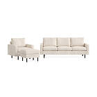 Trademax Peppe Soffgrupp 3-sits+Fåtölj+Fotpall Beige