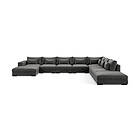 Furniturebox HAVANA U-modulsoffa Large med Divan Vänster Sammet Mörkgrå