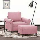vidaXL Fåtölj med fotpall rosa 60 cm sammet 3201208