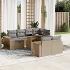 vidaXL Loungegrupp för trädgården m. dynor 11 delar beige konstrotting 3276505