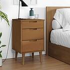 vidaXL Sängbord MOLDE brun 40x35x65 cm massiv furu 4013409