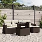 vidaXL Loungegrupp för trädgården m dynor 6 delar brun konstrotting 3267243