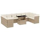 vidaXL Loungegrupp för trädgården m. dynor 11 delar beige konstrotting 3266858