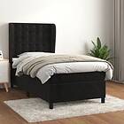 vidaXL Ramsäng med madrass svart 80x200 cm sammet 3129419