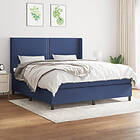 vidaXL Ramsäng med madrass blå 180x200 cm tyg