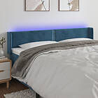 vidaXL Sänggavel LED mörkblå 203x16x78/88 cm sammet