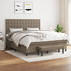 vidaXL Ramsäng med madrass taupe 160x200 cm tyg