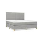 vidaXL Ramsäng med madrass ljusgrå 160x200 cm tyg