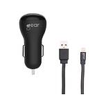 Gear Laddare 12-24V 1xUSB 1A Svart Lightning Kabel platt 1m MFI