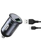 XO billadare 18W 1x USB & microUSB-kabel