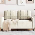 vidaXL 2-sitssoffa gräddvit 120 cm sammet 4007622