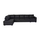 Scandinavian Choice 4-sitssoffa Crazy med Divan L-soffa 4-sits Vänster Svart PU 514142