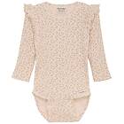 Minymo Blommig Ribbad Baby Body Pink Champagne Rosa 56 cm