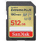 SanDisk Extreme PLUS 512GB SDXC 190MB/s UHS-I SDSDXWV-512G-GNCIN