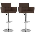 vidaXL Barstolar 2 st brun konstläder 323656