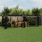 vidaXL Paviljong med nätväggar taupe 6x3 m stål 4003916