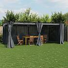 vidaXL Paviljong med draperi antracit 6x3 m stål 4003921