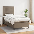 Ramsäng med madrass taupe 100x200 cm tyg