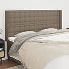 Sänggavel med kanter taupe 203x16x118/128 cm tyg