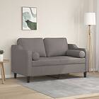 vidaXL 2-sits soffa med prydnadskuddar taupe 120 cm tyg 3200844